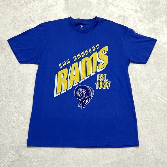 Junk Food Brand Los Angeles Rams NFL Men's Medium T-Shirt Sport Blue NFC - Picture 1 of 4